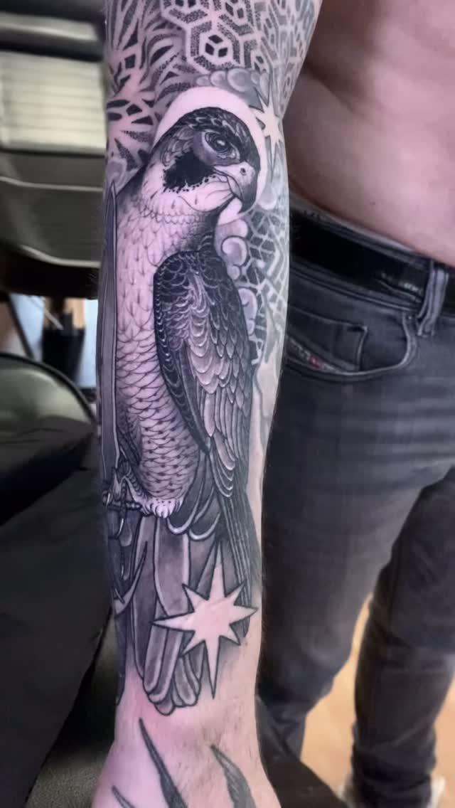 Tatouage Rapace cicatrisé avant-bras — the.baxter