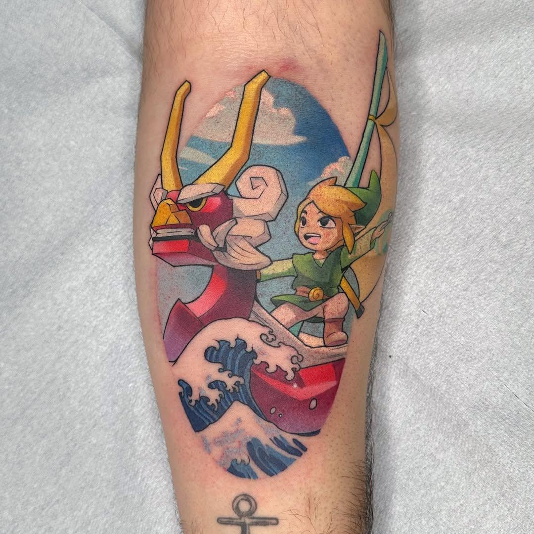 Tatouage Link Wind Waker Lion rouge — loickmori