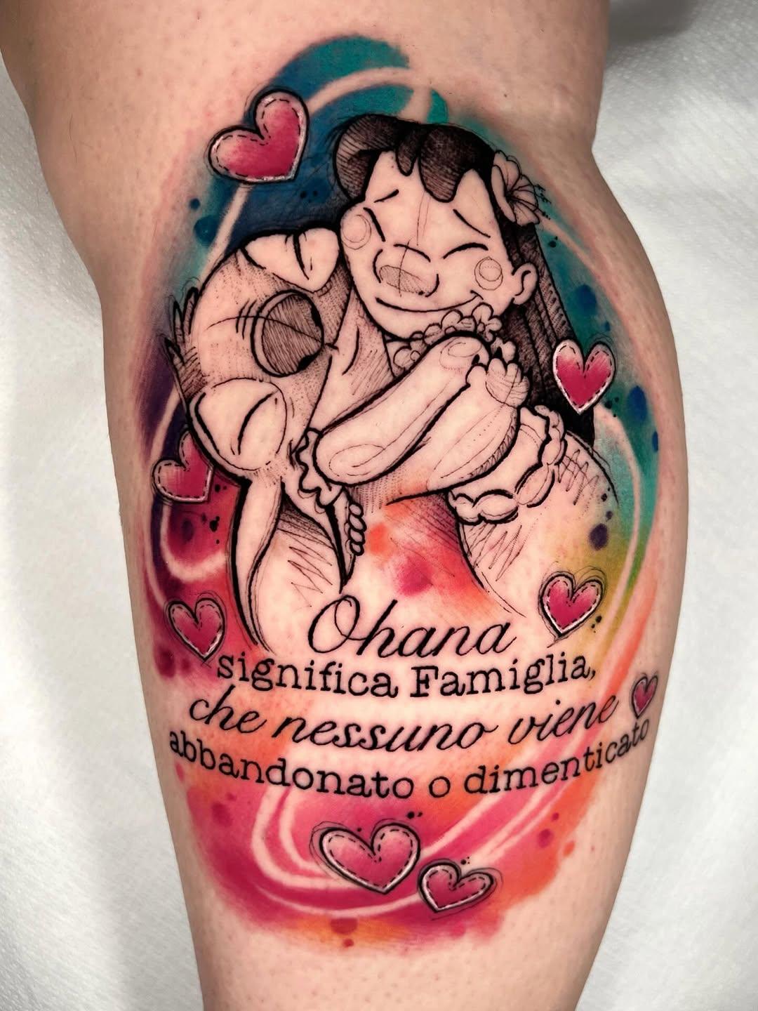 Tatouage Ohana cartoon — yeyotattooartist