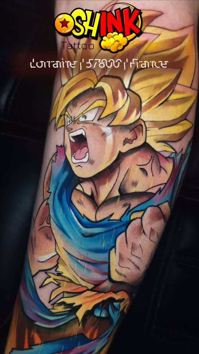 Tatouage Compilation pivoines et Goku — oshink__