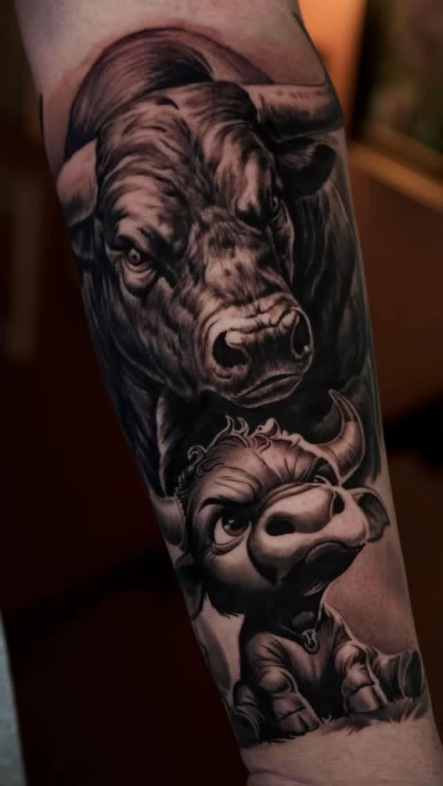Tatouage Taureau réaliste — jean_mognon