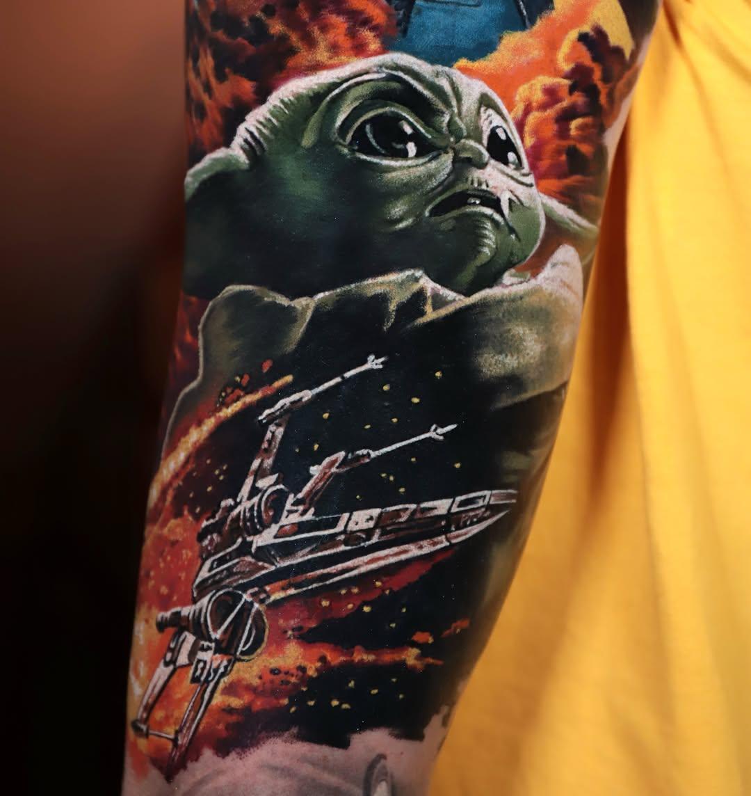 Tatouage Grogu X-Wing — jean_mognon