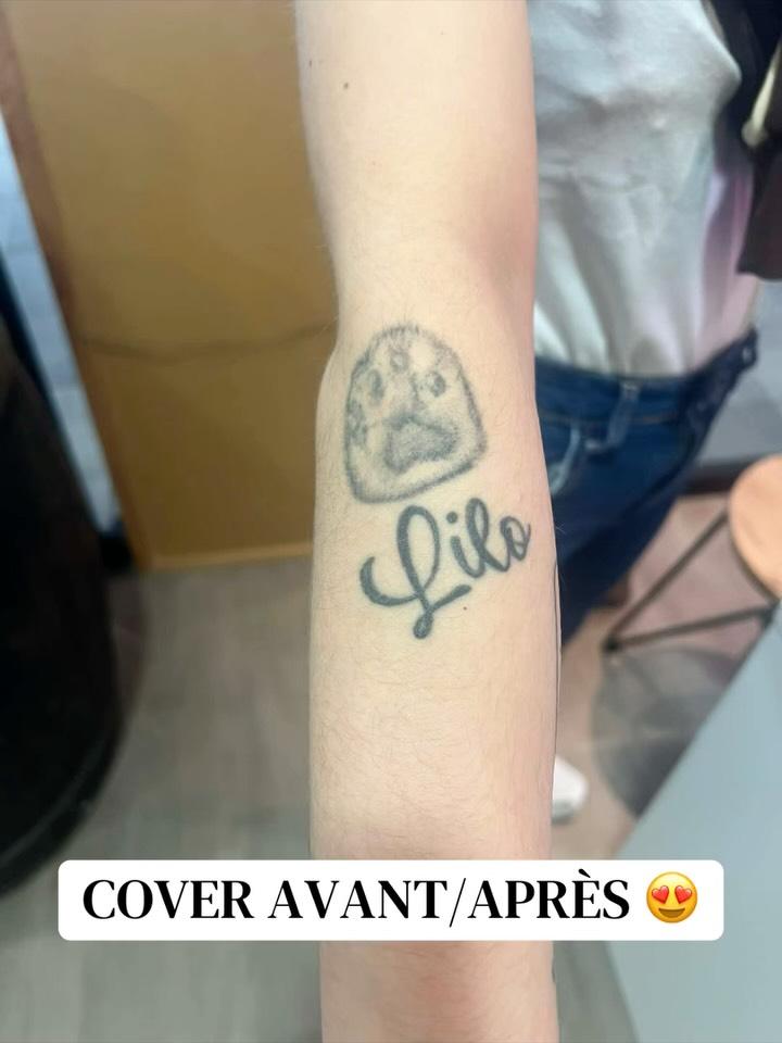 Cover patte de chat en fleur — le.petit.soleil.tattoo