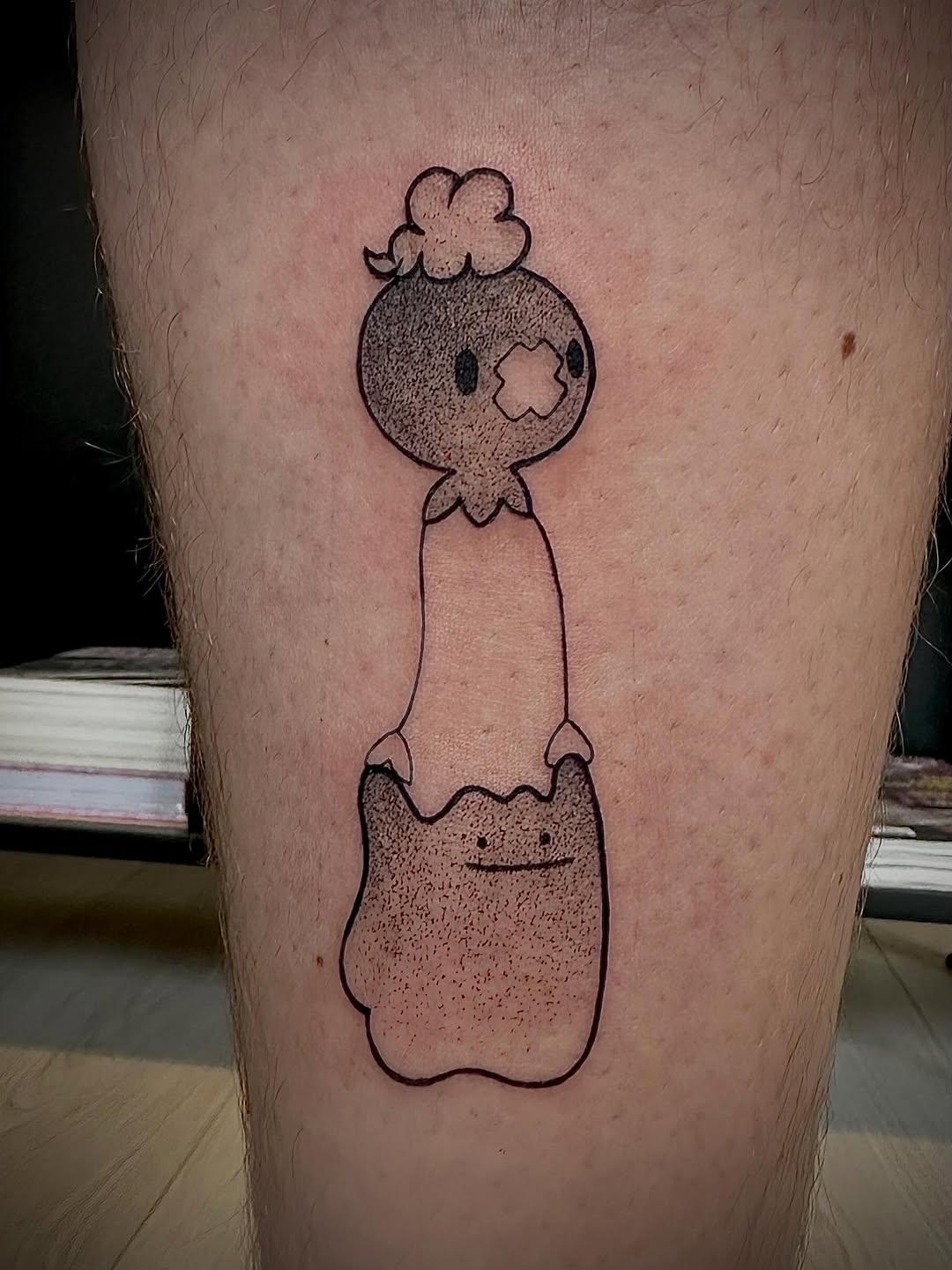 Pokopia (Pokémon) flash blackwork — lilithblackwork