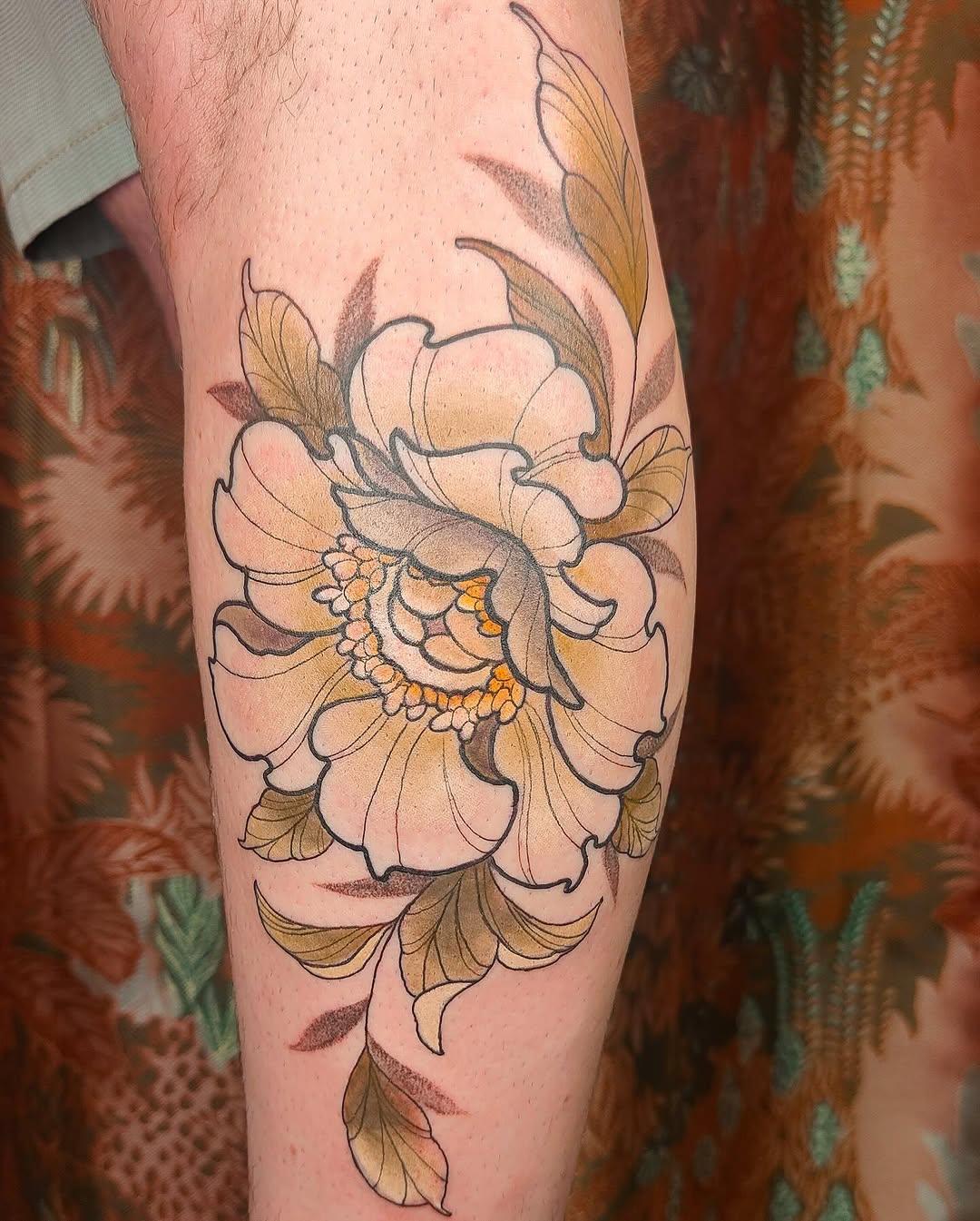 Fleur sépia illustratif — madz.tattoo