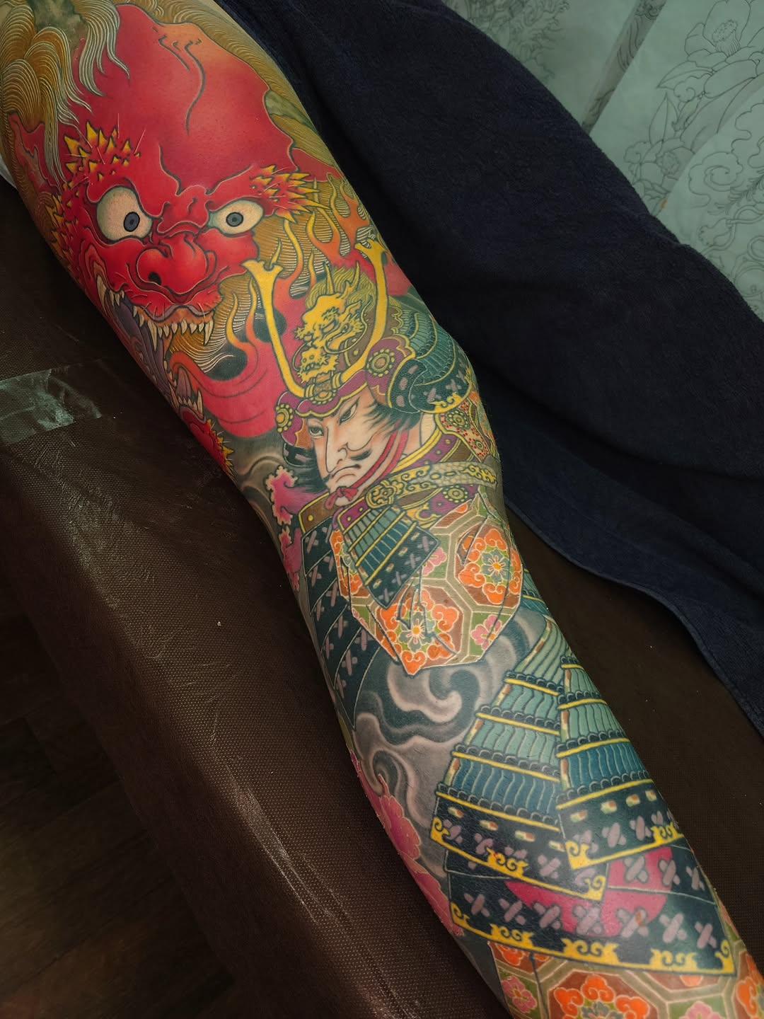 Tatouage Shuten Doji — tomo_silkneedletattoo