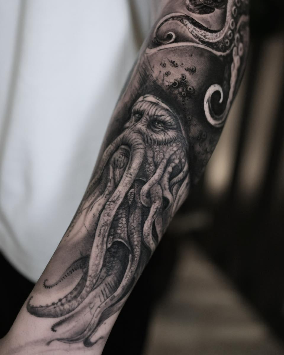 Tatouage Pirates of Caribbean Davy Jones — beyazitink