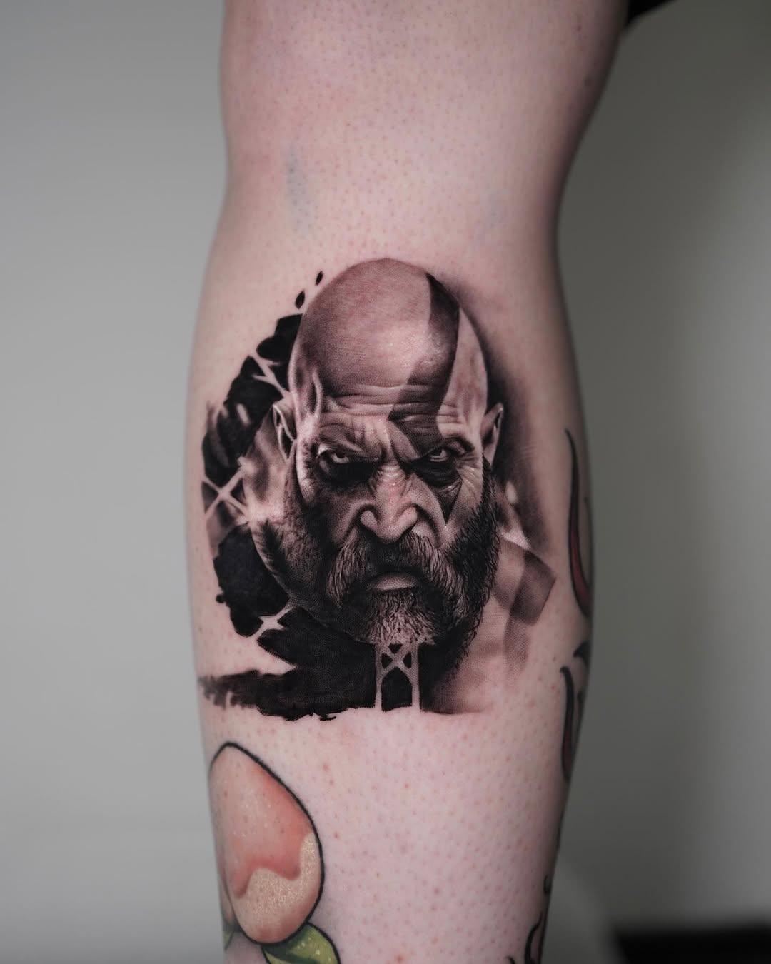 Tatouage Portrait Kratos God of War — inzi.bc