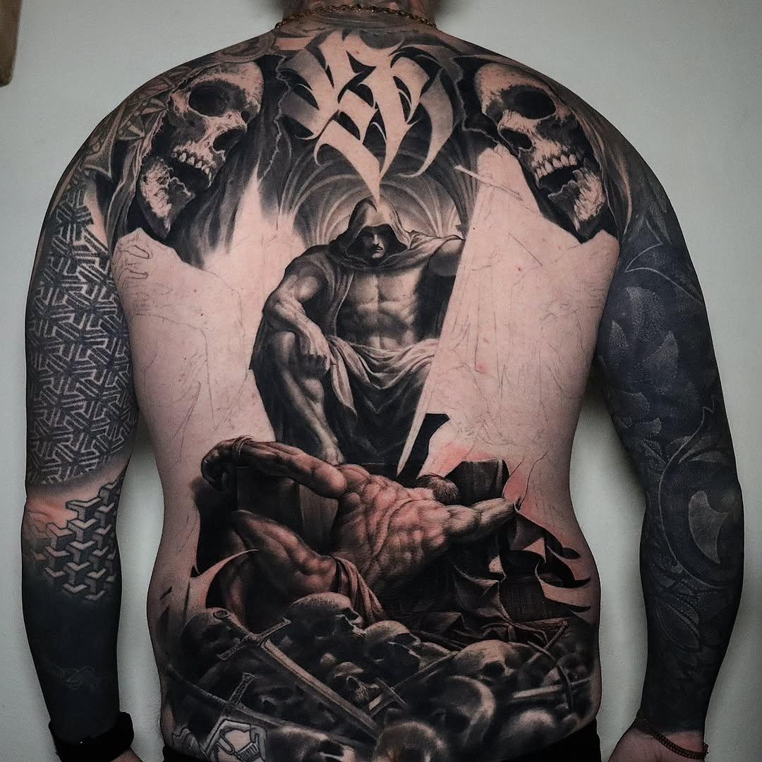 Tatouage Sauna avec montagne et paysage — yann_tattoo