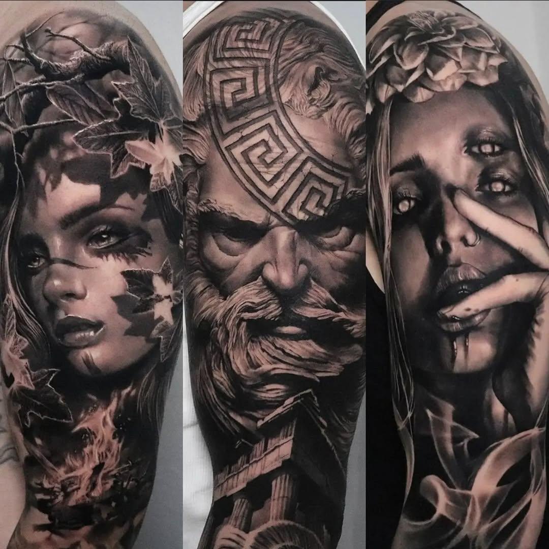Tatouage Trois portraits féminins réalistes — yann_tattoo