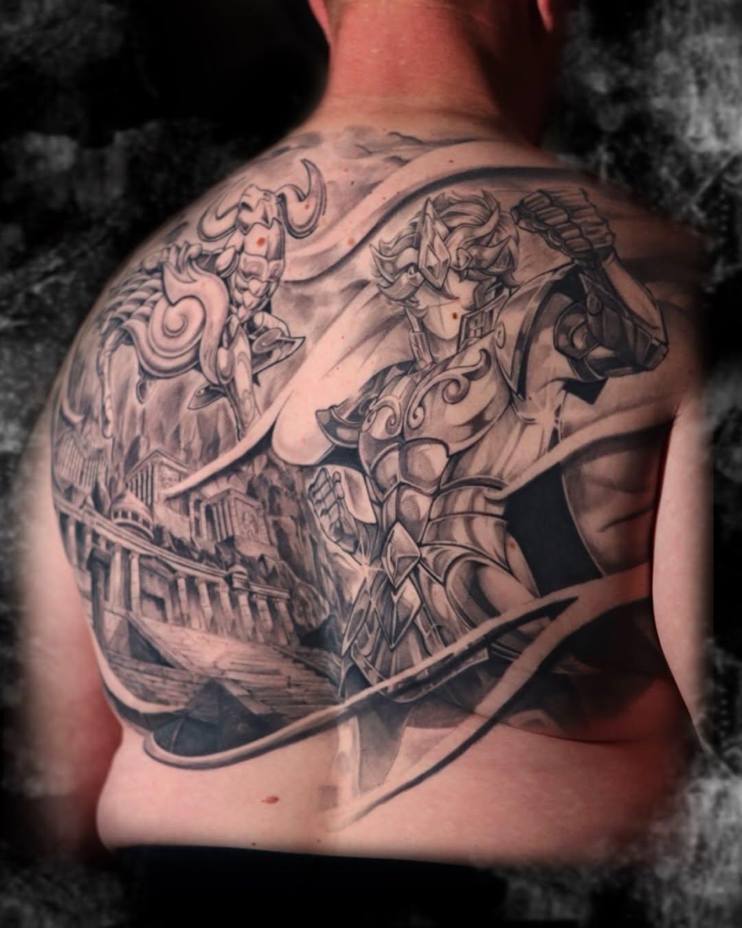 Tatouage Dos Saint Seiya cicatrisé — cyril.c_tattoo
