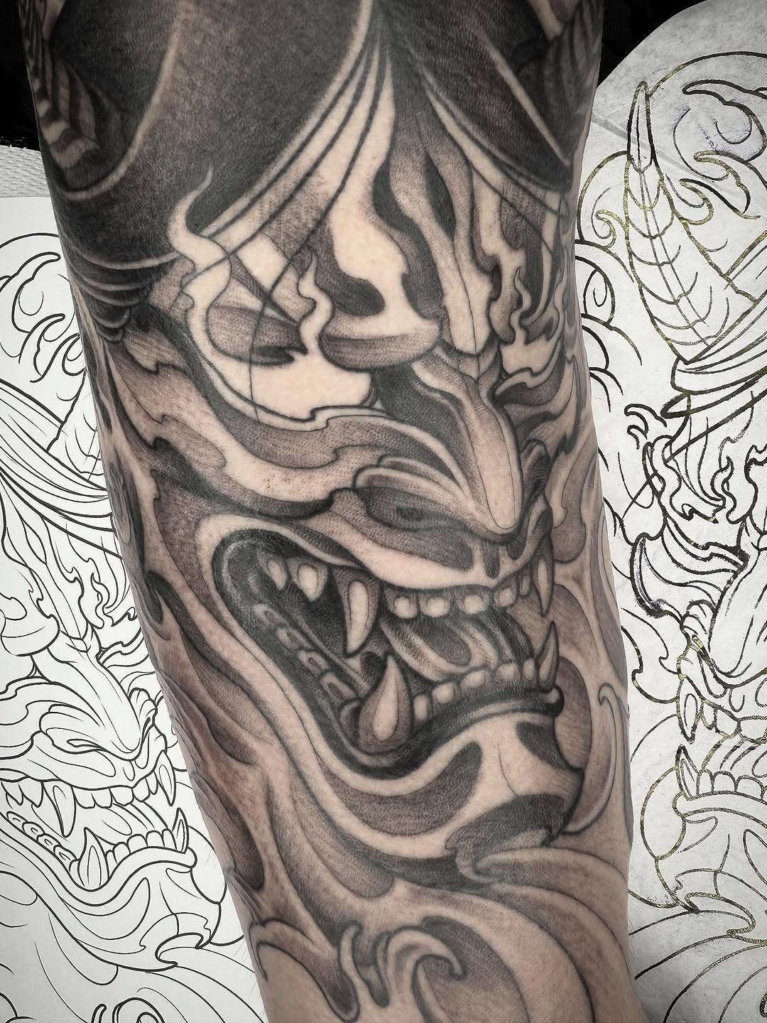 Tatouage Masque Hannya — frk.tattoo