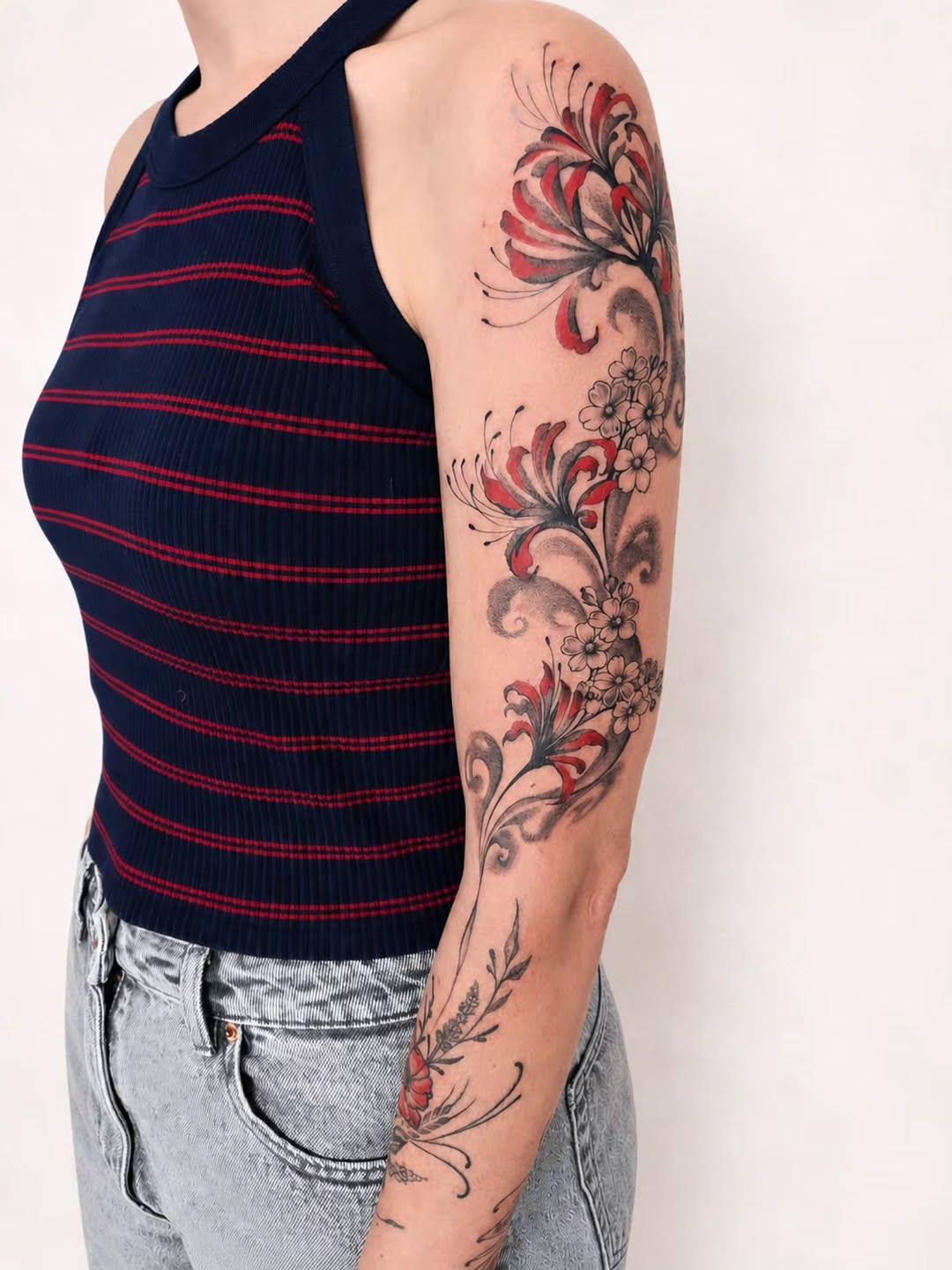 Tatouage Fleurs ornementales colorées — _yap9_