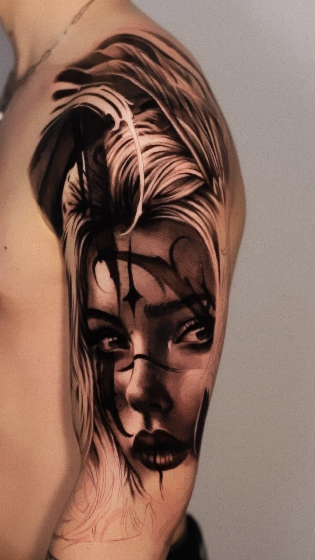 Tatouage Portrait réaliste bras — lwidji1003