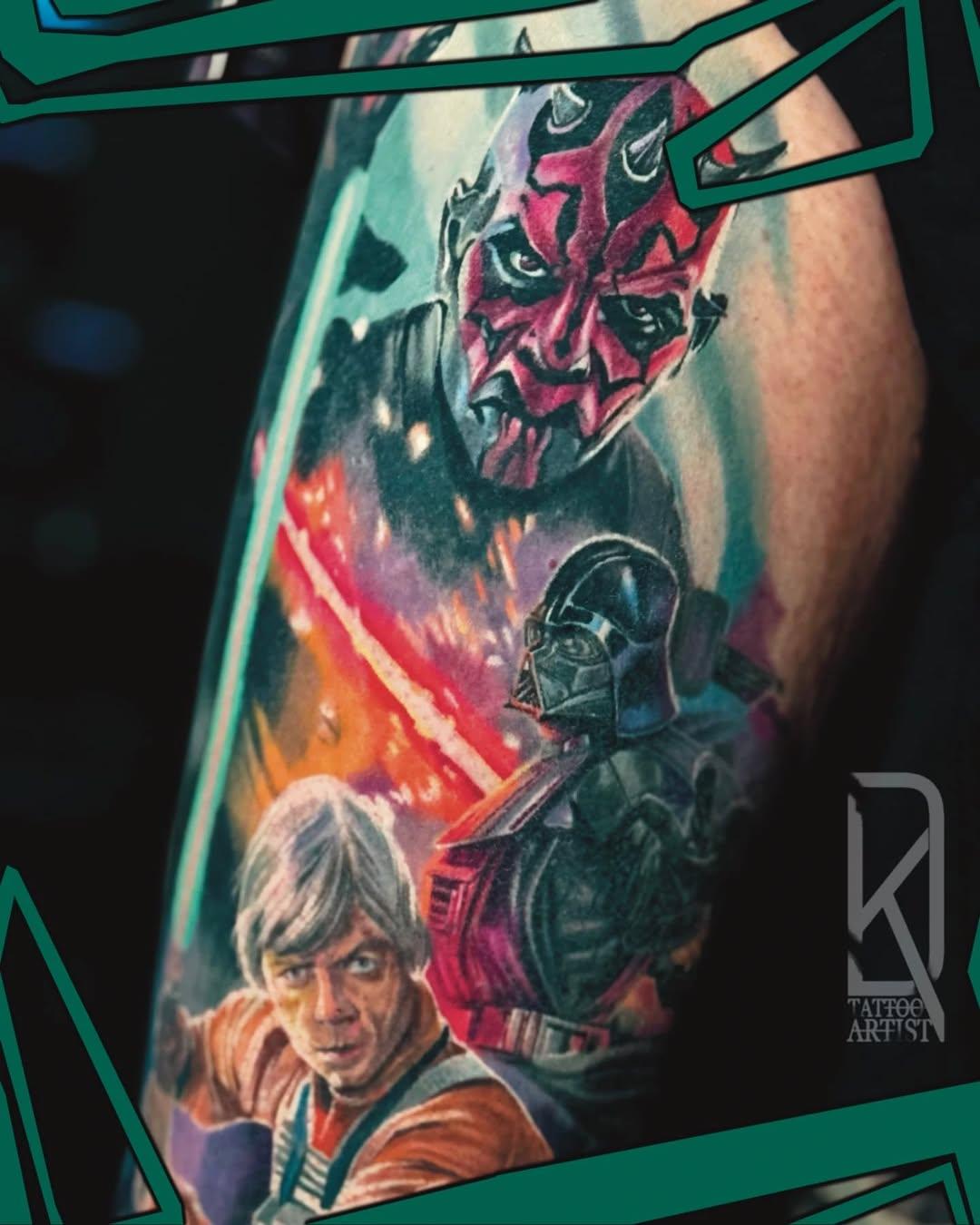 Tatouage Star Wars composition réaliste couleur — kiliandangelo_tattooartist