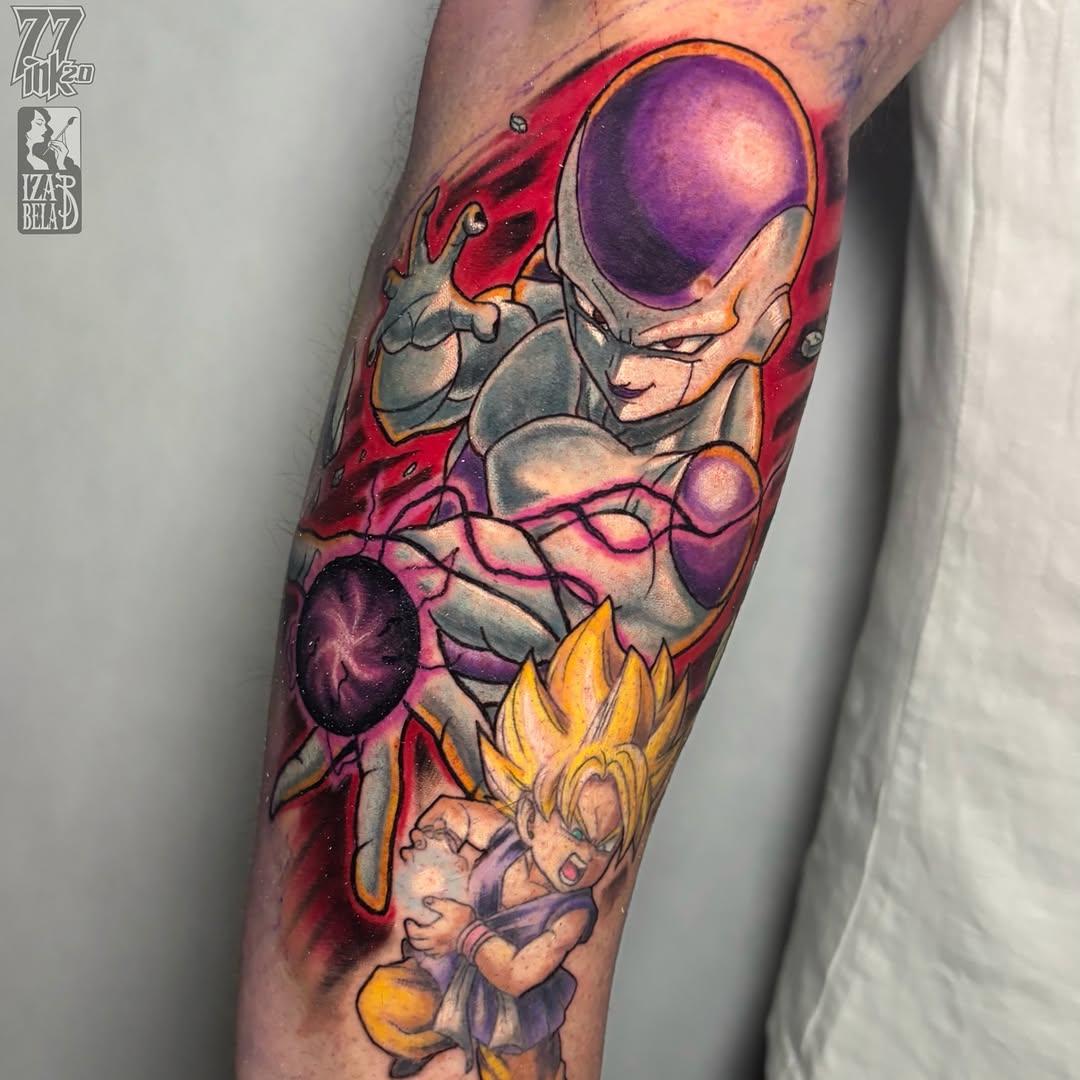 Tatouage Frieza Dragon Ball sleeve — iza.baginska.tatuaze