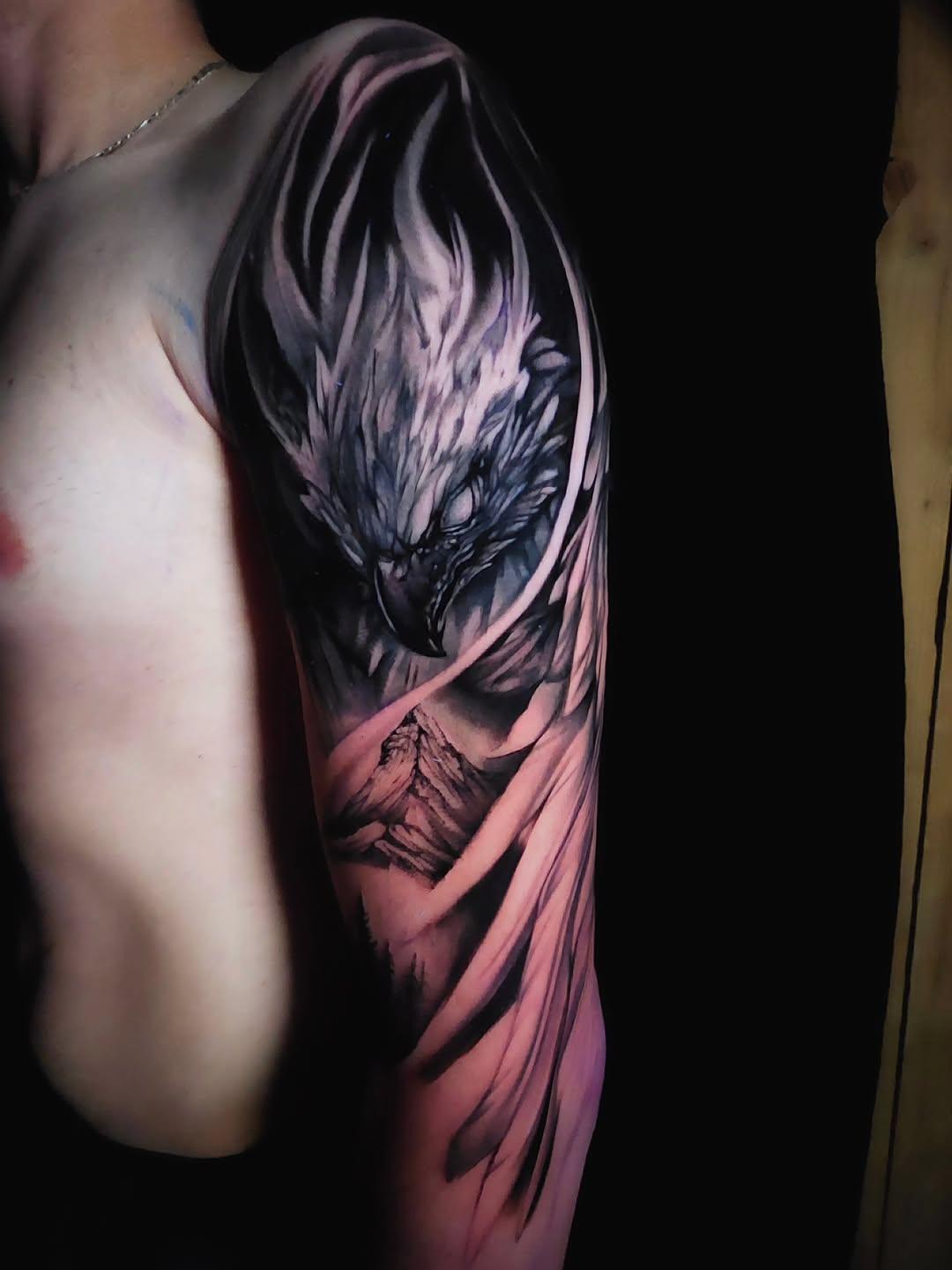 Bras réaliste black & grey (en cours) — el_migalito