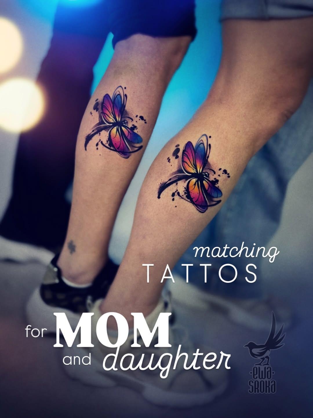 Tatouage deux libellules assorties mère-fille — ewasrokatattoo