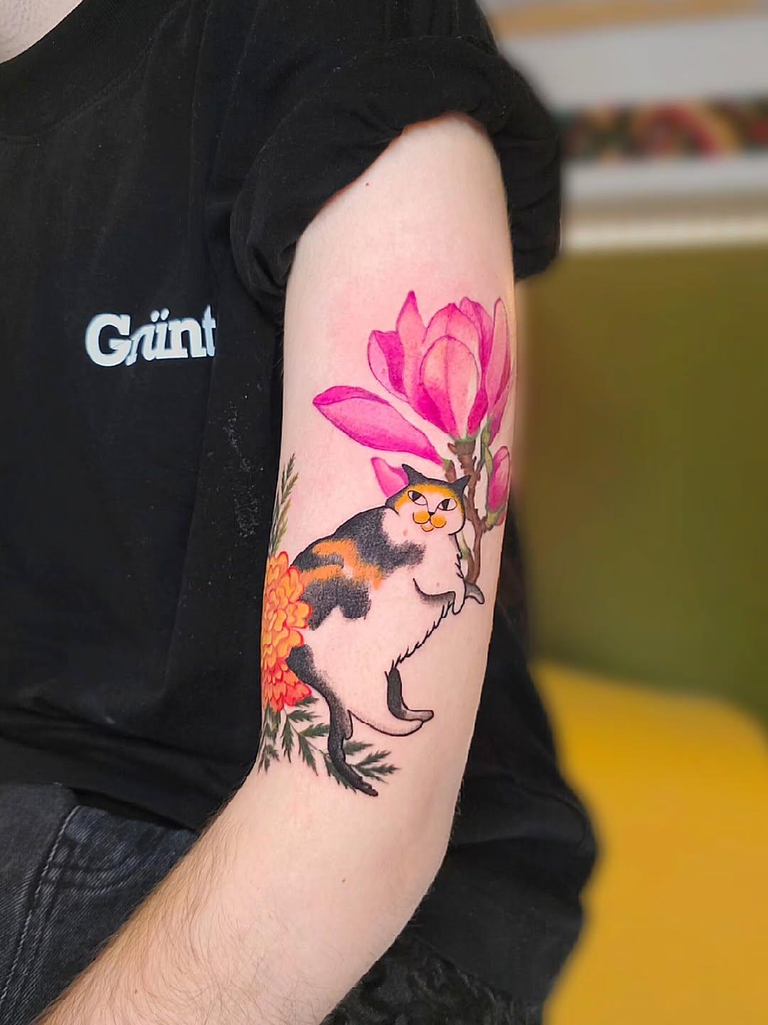 Portrait de chat Pupuce, illustratif — jean.no.tattoo