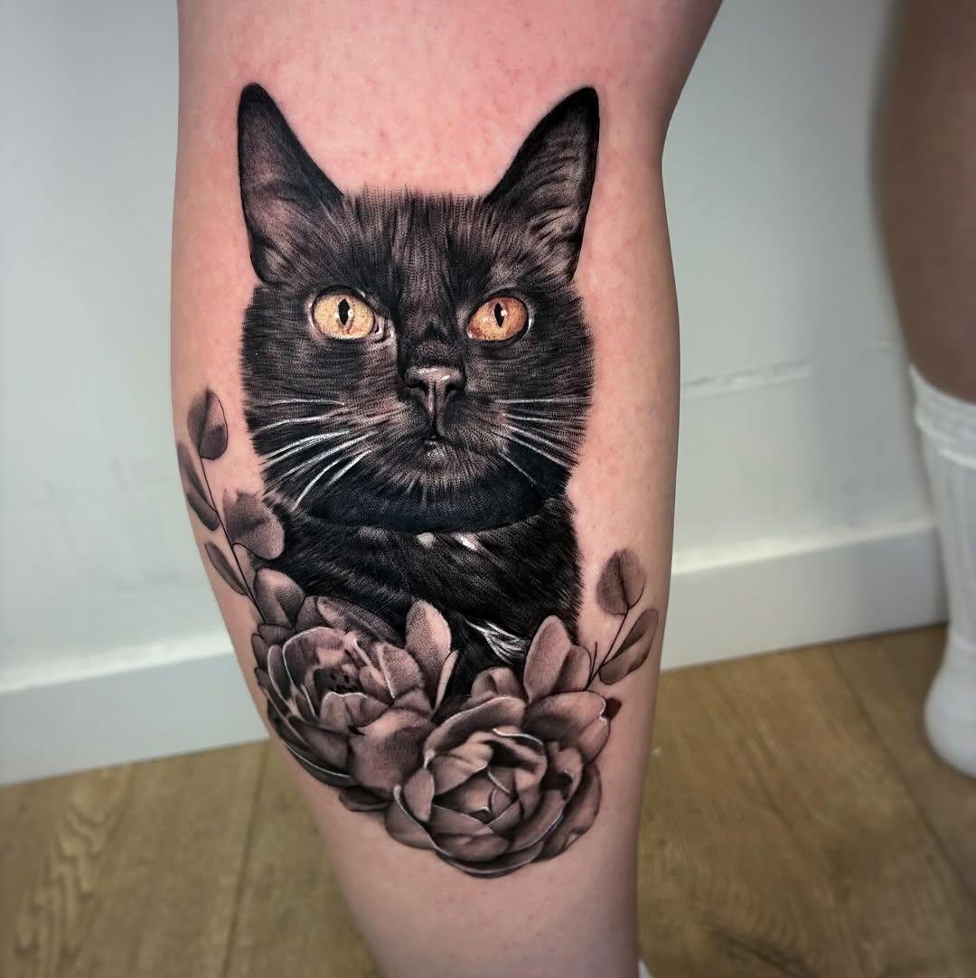 Tatouage Chat Pacha Portrait Couleur — vladmorgantattoo