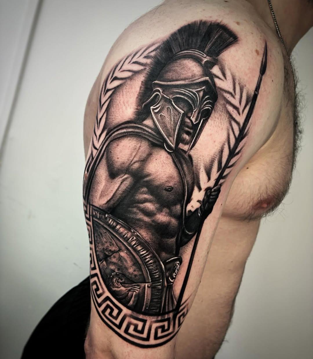 Tatouage Guerrier Spartan Armure — vladmorgantattoo
