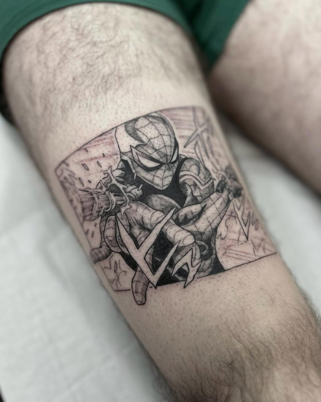 Tatouage Spider-Man portrait — tomasan.tattoo