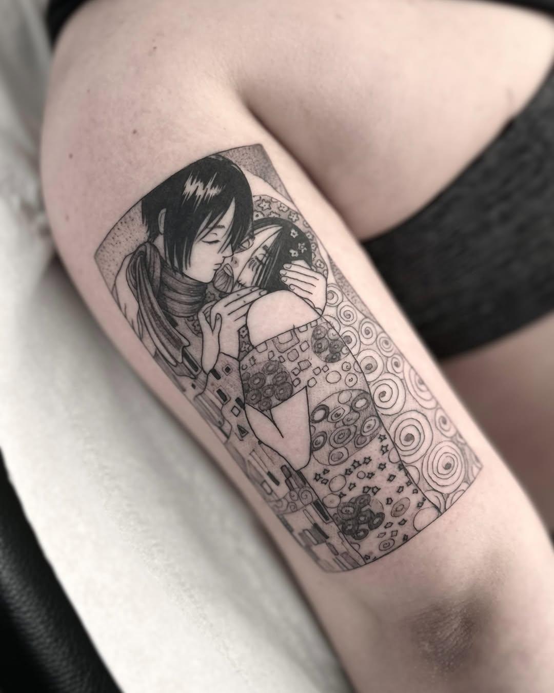 Tatouage Mikasa et Levi Attack on Titan — tomasan.tattoo