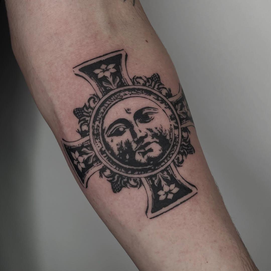 Tatouage woodcut blackwork — dungeonkeeper_