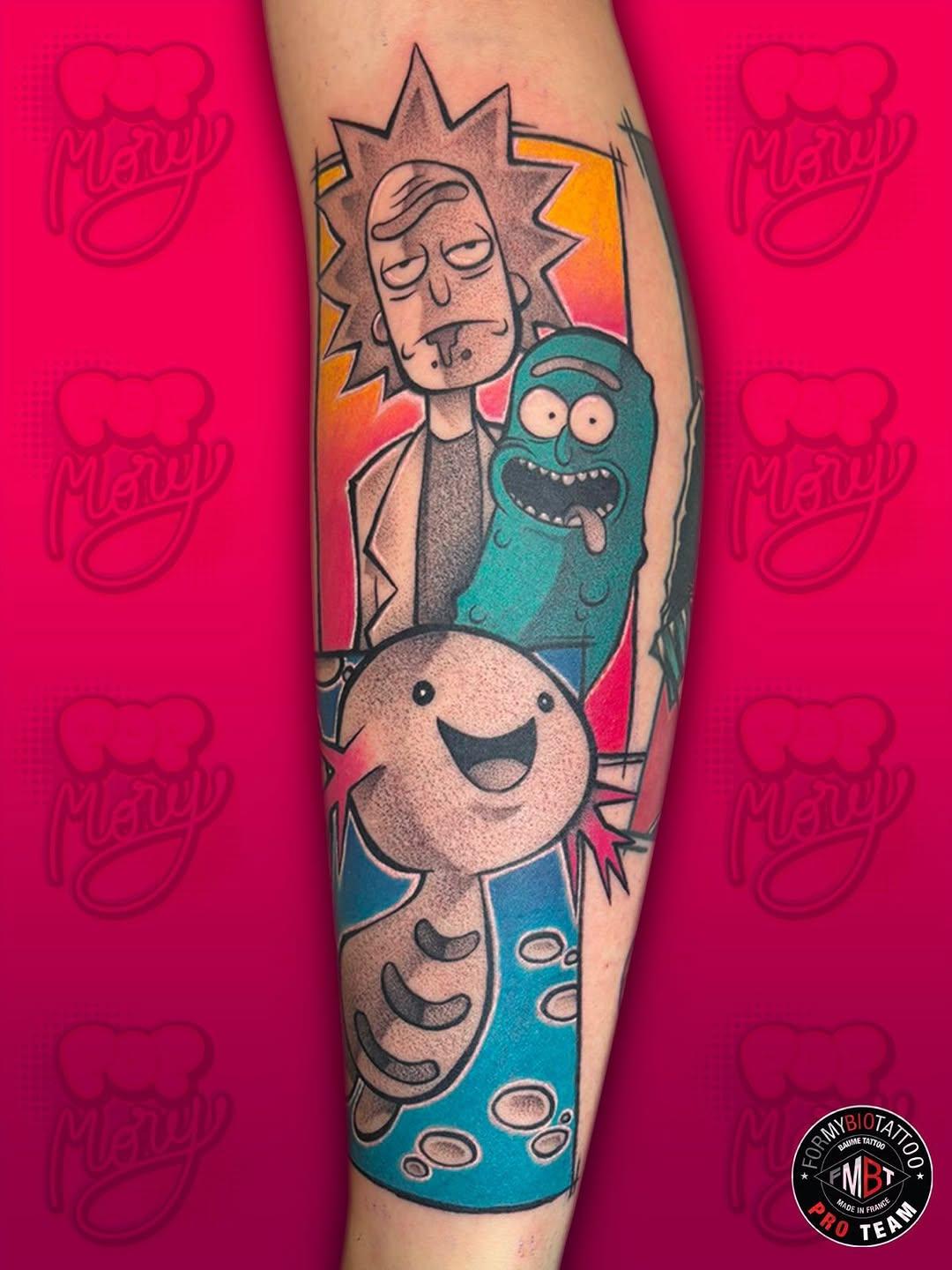 Rick Sanchez & Axolotl, cartoon couleur — popmory