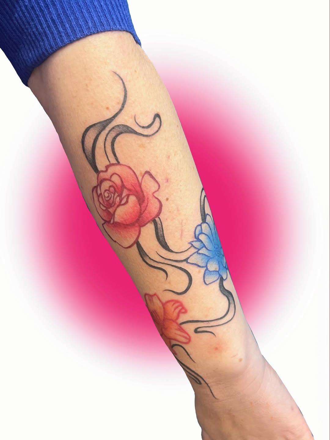 Suminagashi et floral couleur — mirezumi