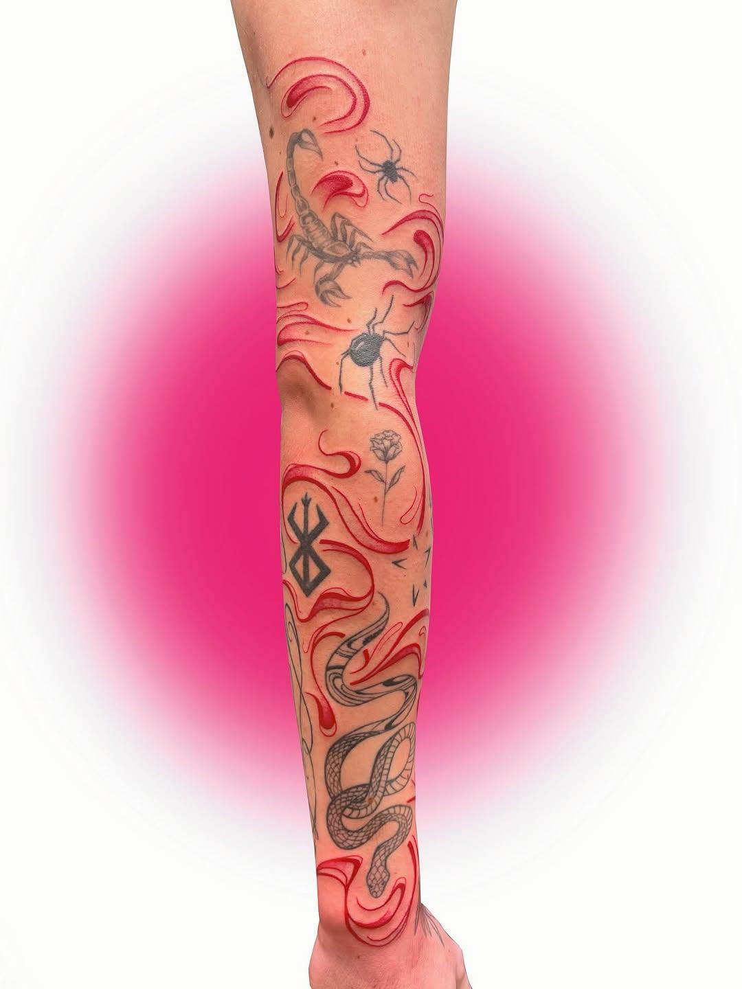 Suminagashi rouge freehand — mirezumi