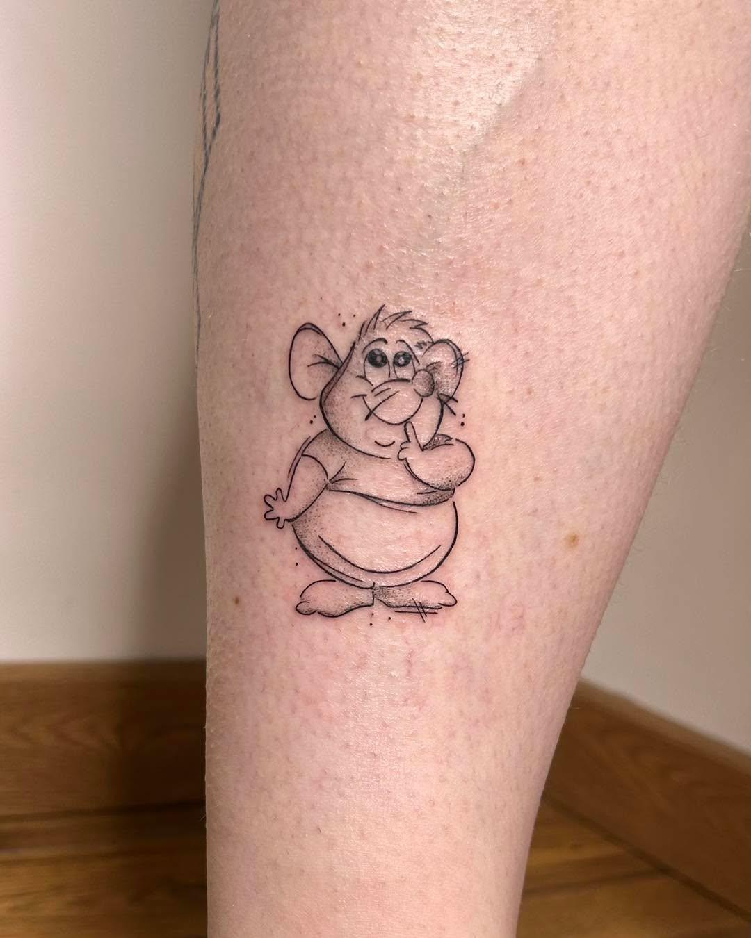 Tatouage Gus rat Disney jambe — lameduserpent