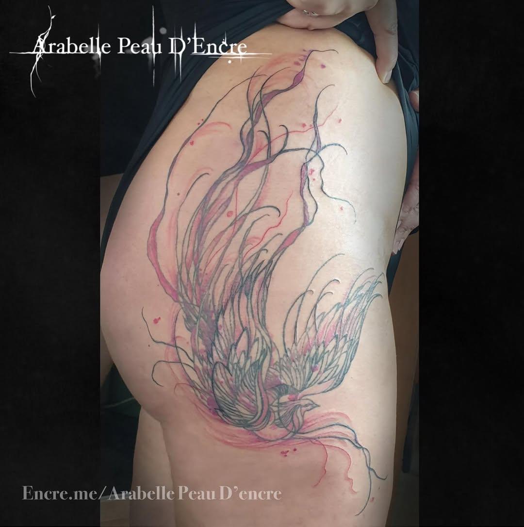 Tatouage Phénix couleur — arabelle_peau_dencre
