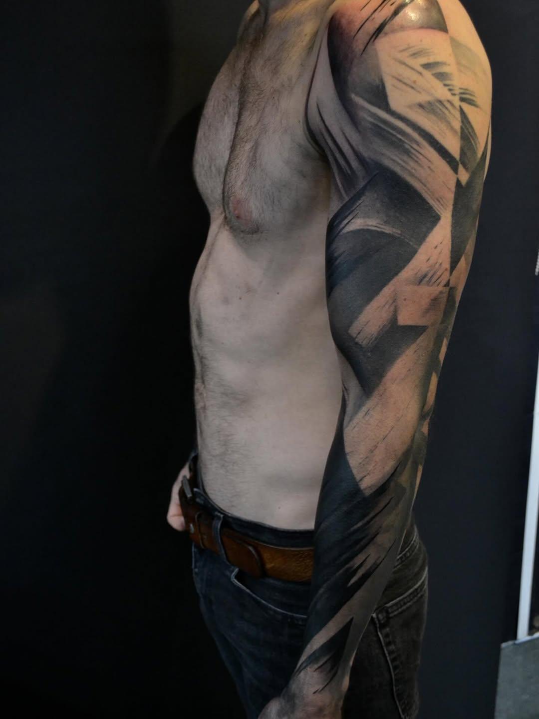 Tatouage design brush négatif-positif — ninoartwork