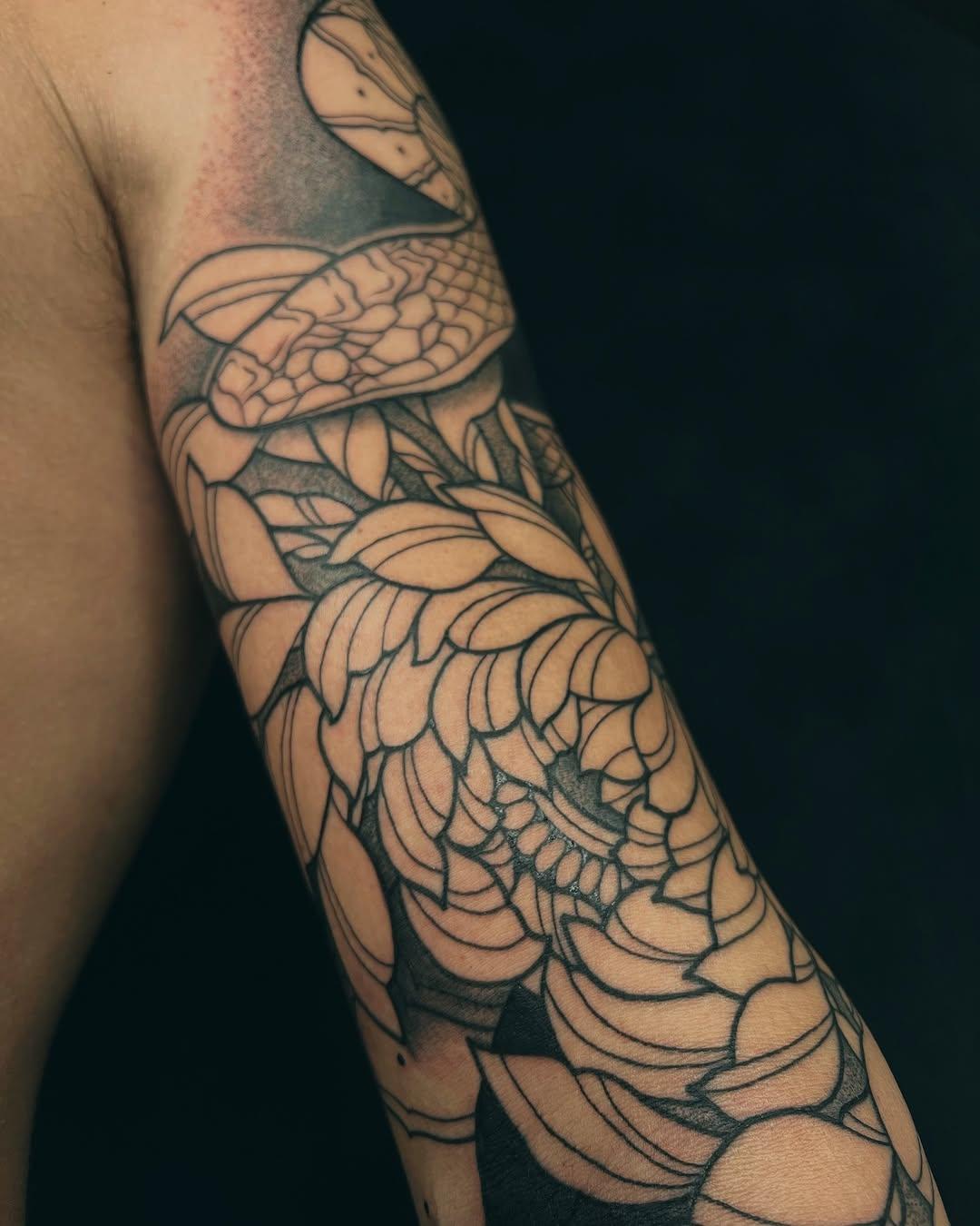Manche serpent blackwork — art.d.lix