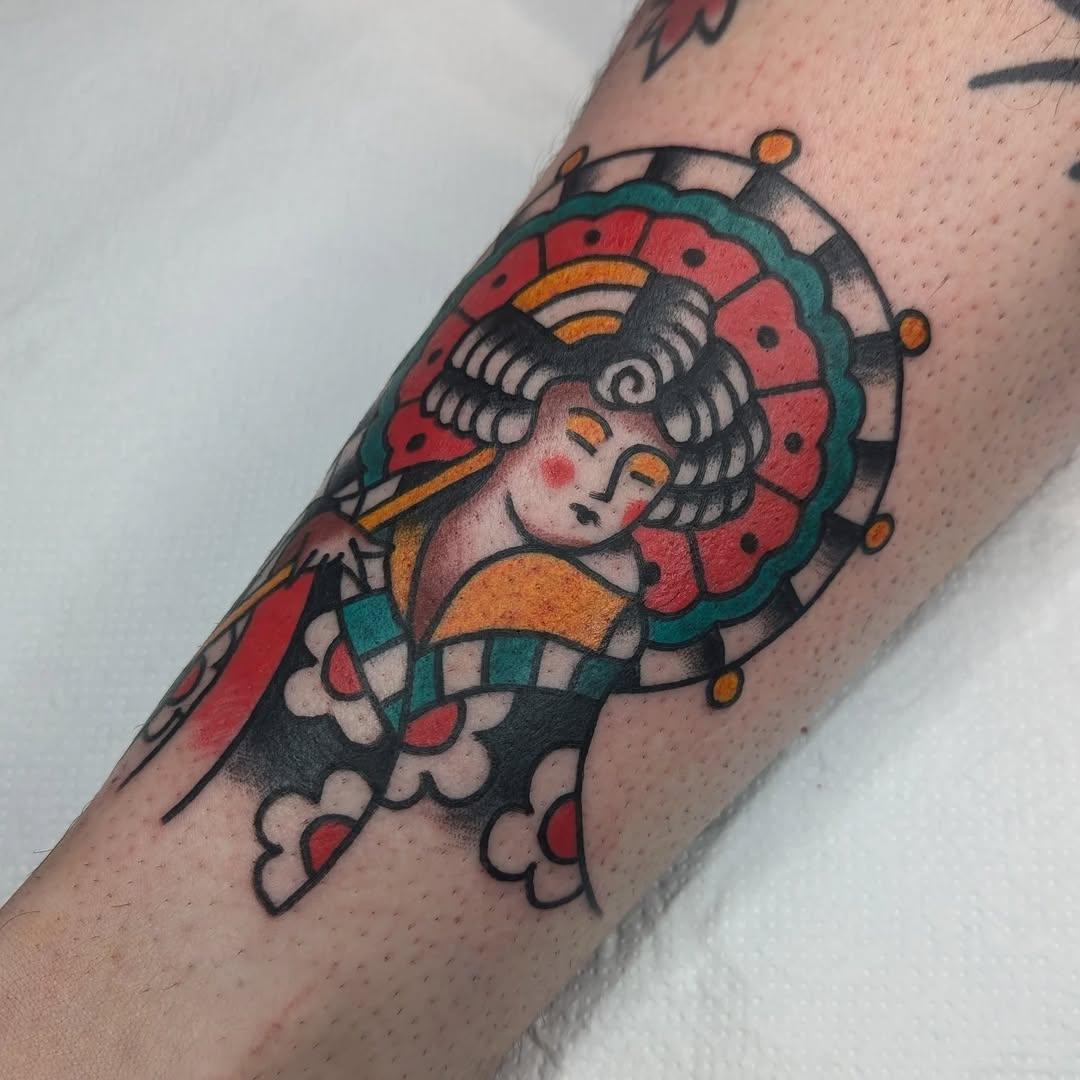 Geisha traditional couleur — rosariotattooer
