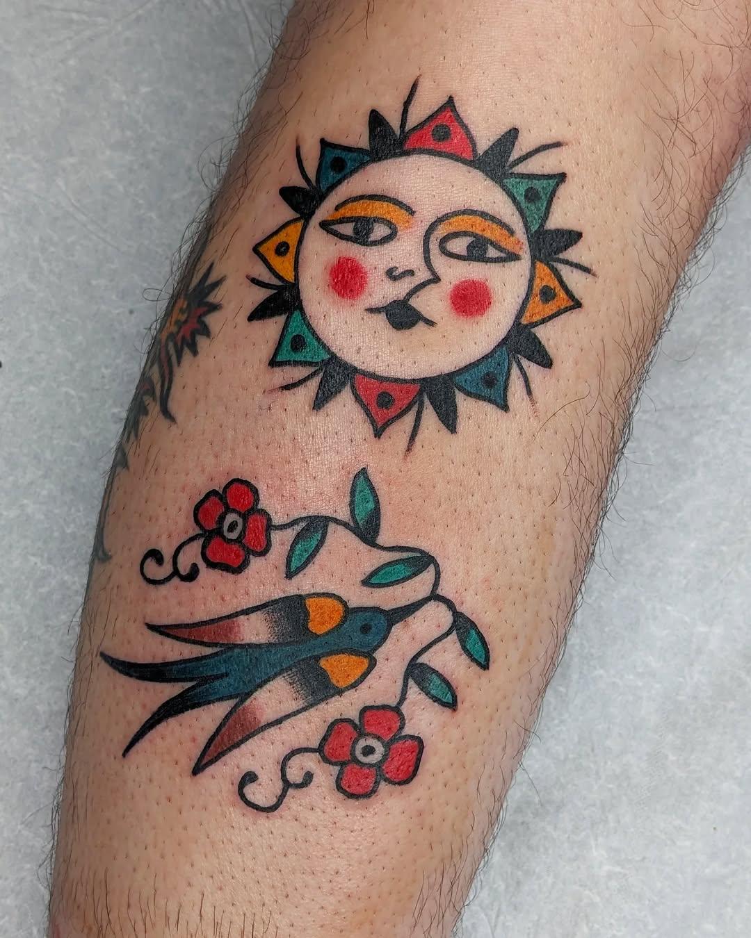 Flash combo traditional couleur — rosariotattooer