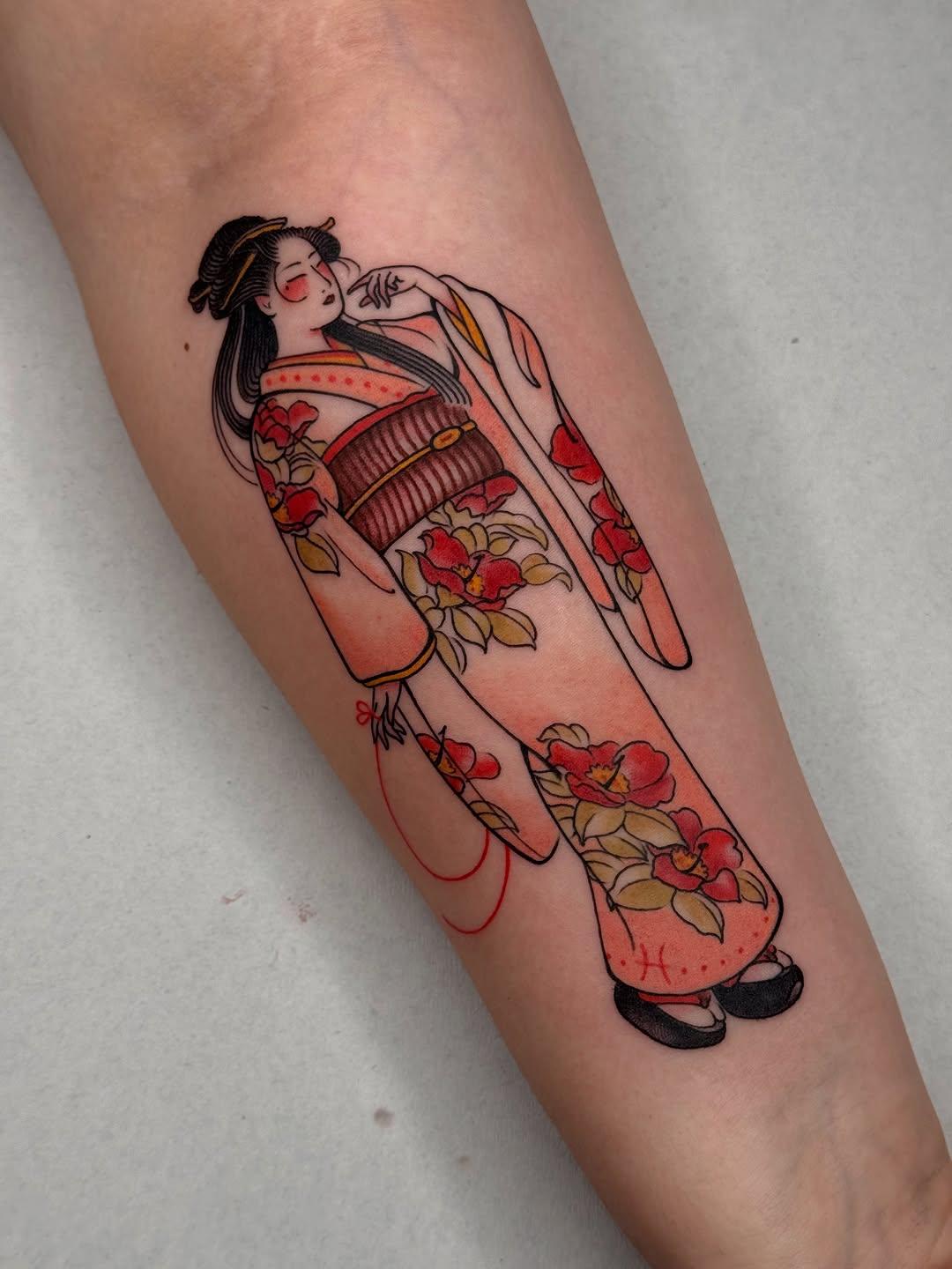 Geisha couleur — lumi.tattoo