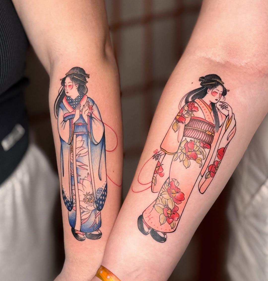 Geisha couleur — lumi.tattoo