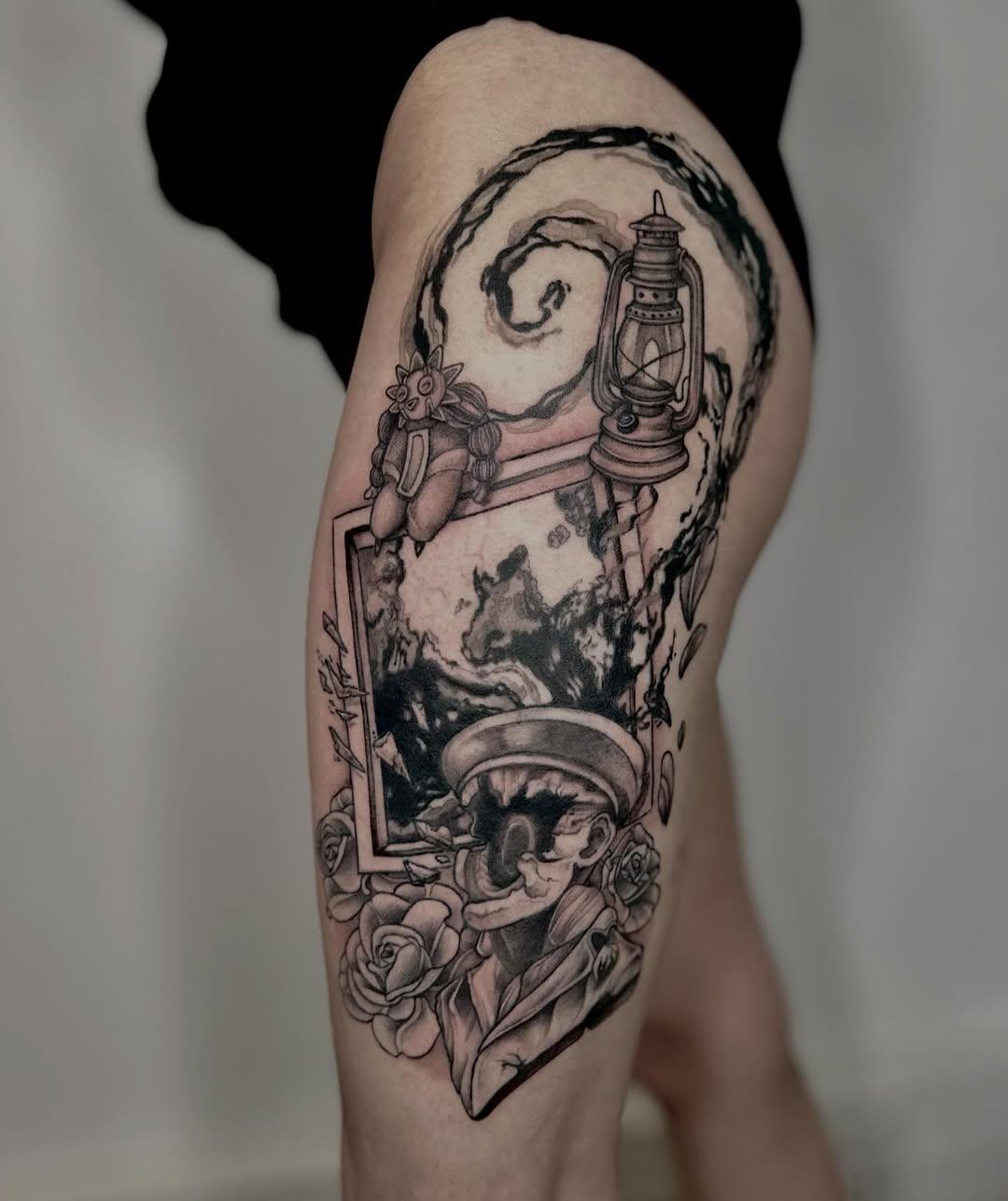Pièce cuisse et hanche, blackwork — l_skullkid_l