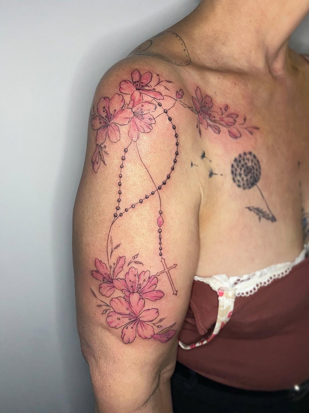 Chapelet fleuri ornemental — cactussweetness.tattoo