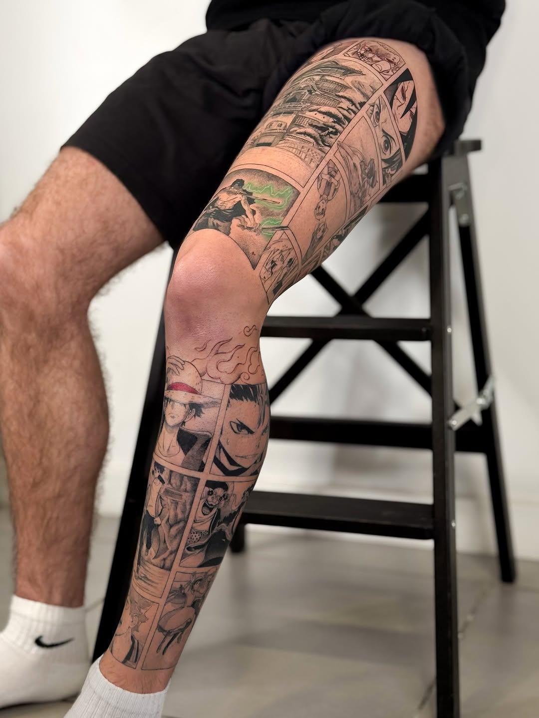 Tatouage Jambe complète mangas — l2utattoo