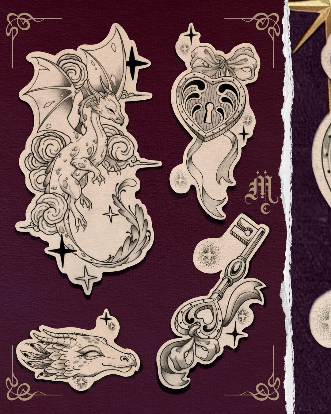 Tatouage witchy avec étoiles — moons.snail