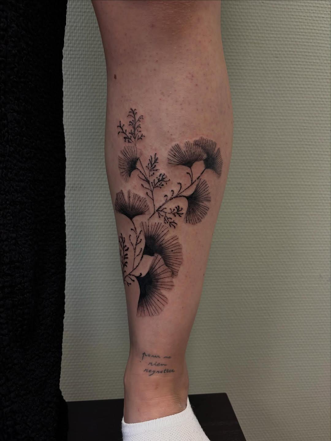 Ginkgo fine line — jeannot_tattoo