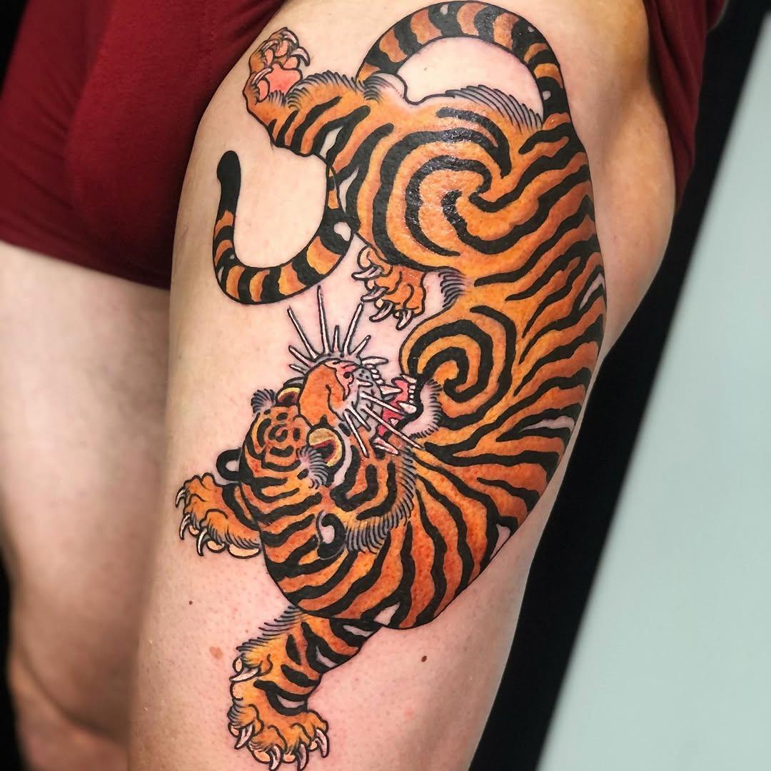 Tatouage serpent dragon couleur — alixge
