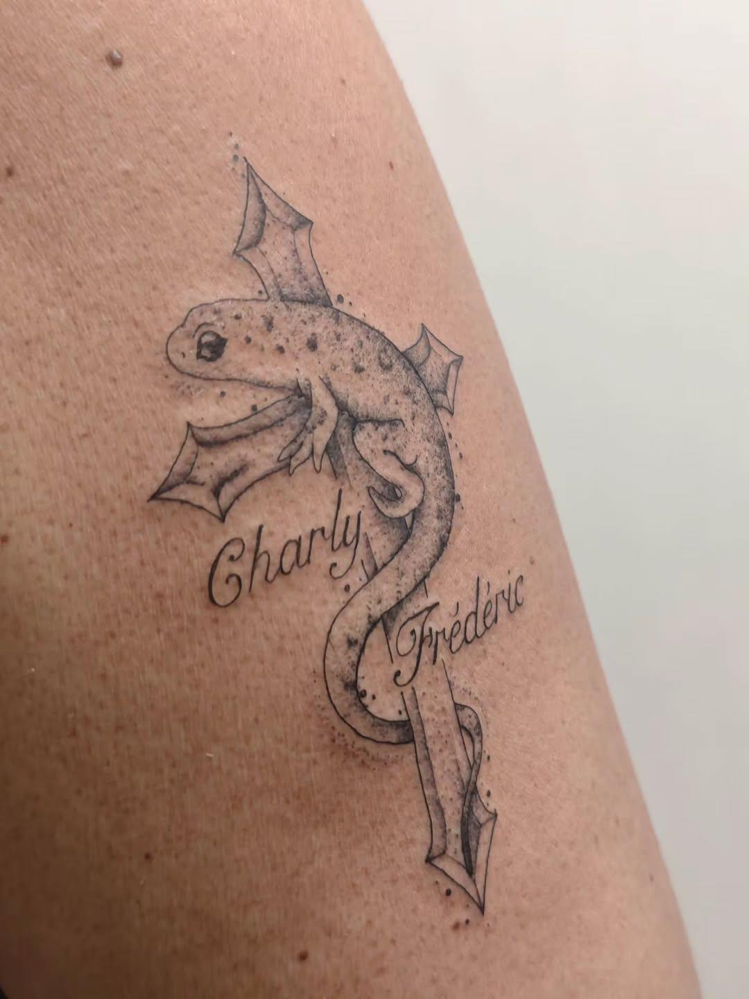 Tatouage Salamandre illustration — chatodencre