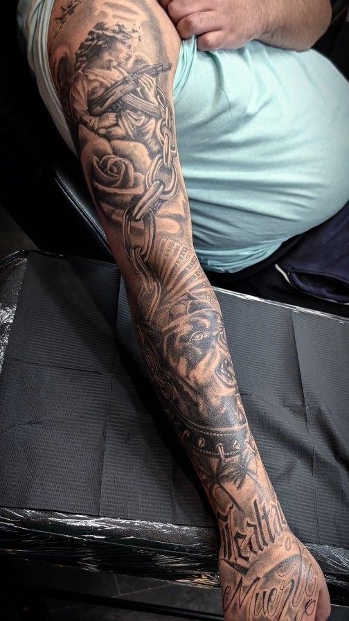 Manche chicano couleur (en cours) — sarahtattooos