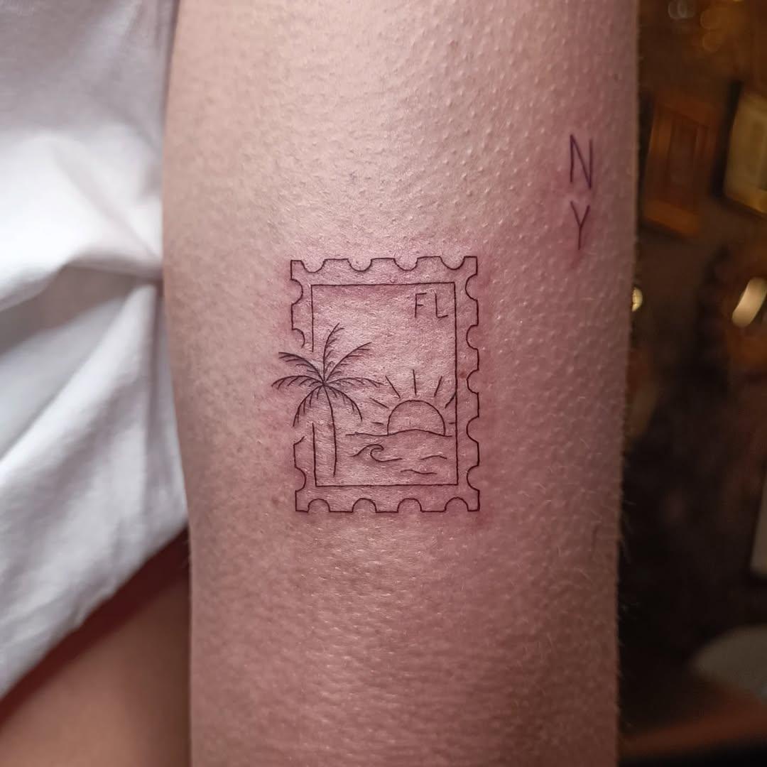 Tatouage Timbre botanique (botanical stamp) — sarah_tt35