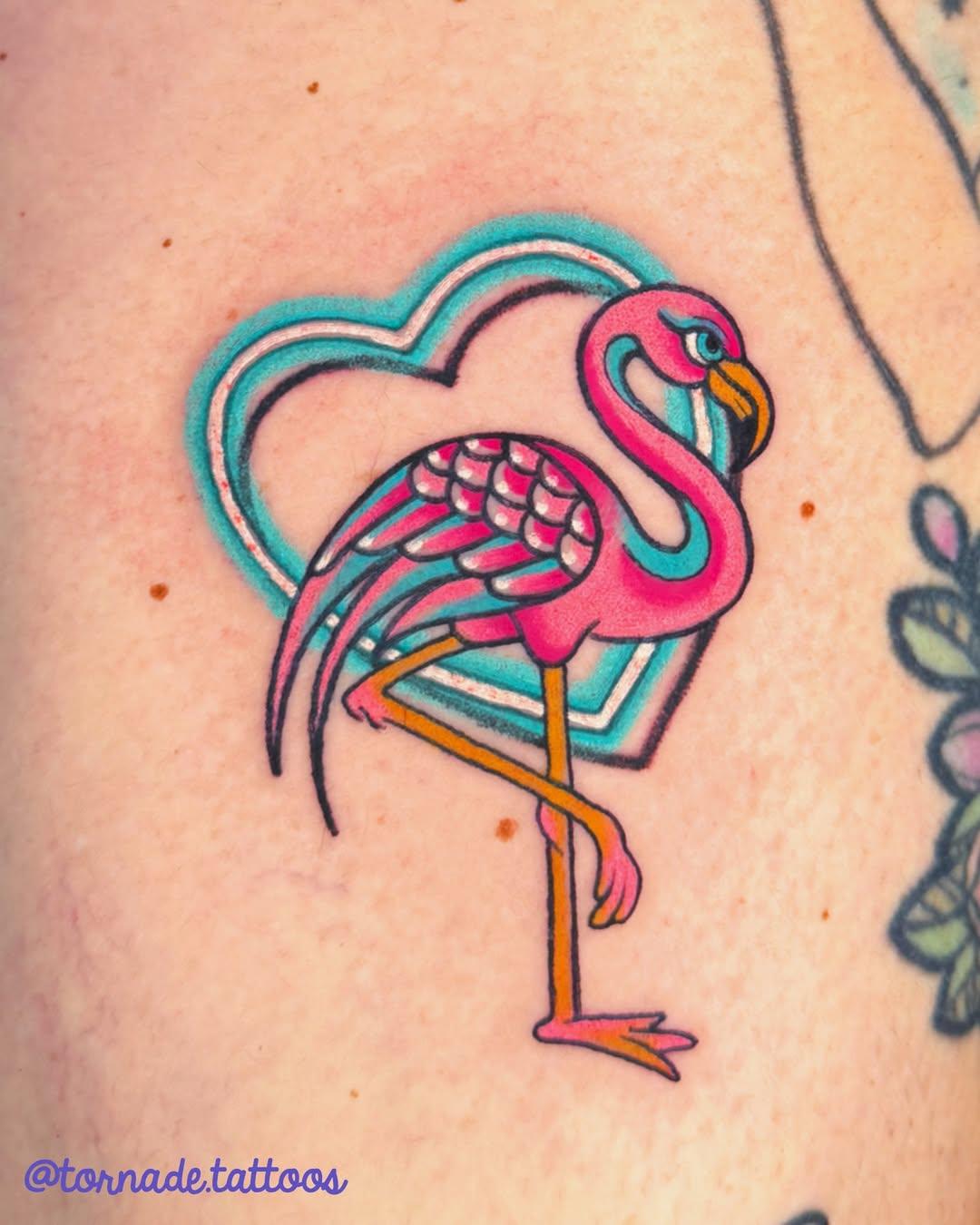 Tatouage Flamant rose — tornade.tattoos