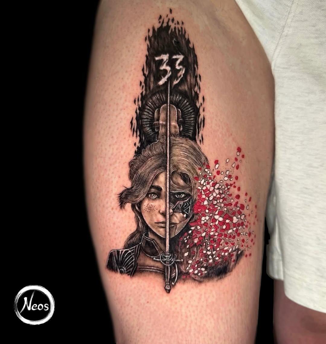 Tatouage Maëlle - Clair Obscur — neos_ink